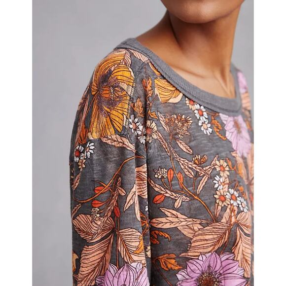 Pilcro by Anthropologie Tops - Anthropologie Pilcro Floral Boxy Heritage Pullover Burnout Top XS